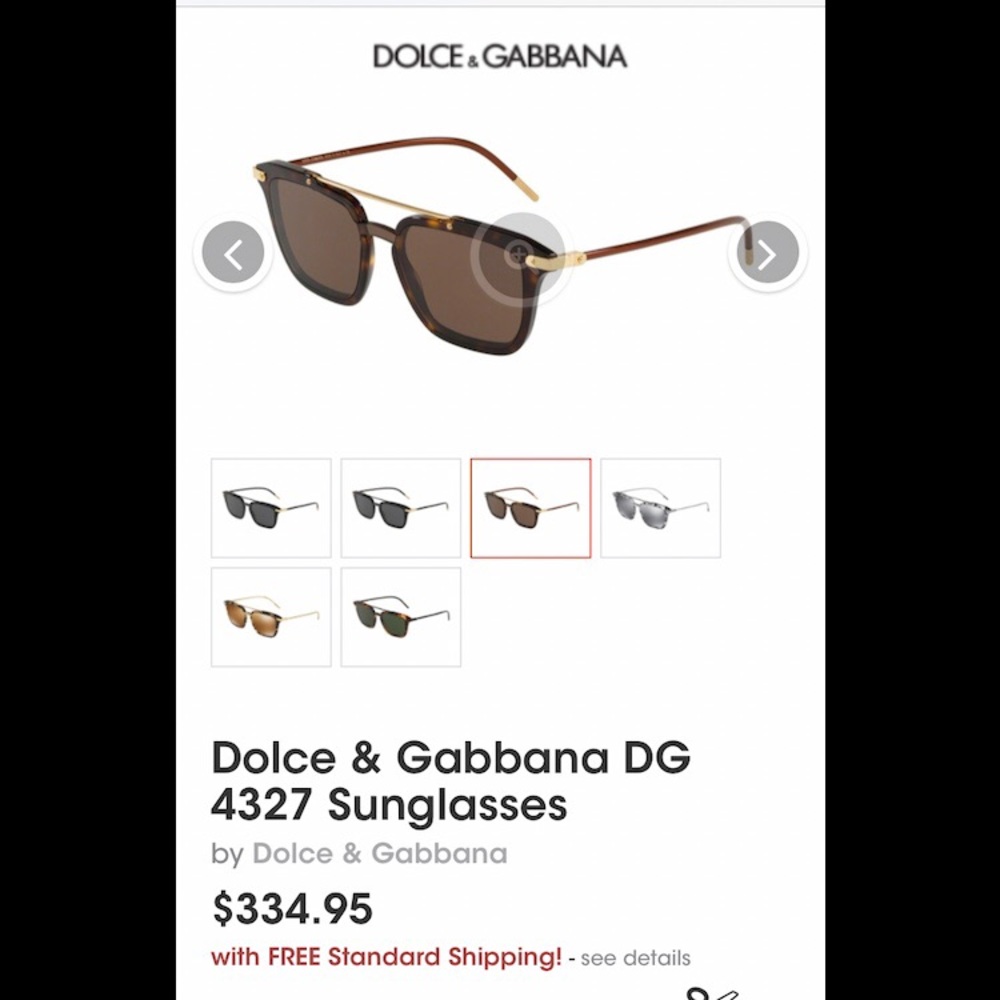 New Dolce & Gabbana Sunglasses in Havana/Gold